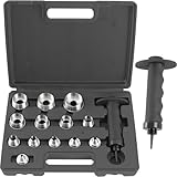 TECPO Locheisen Satz 14-teilig, Loch Stanzen 5-35mm Durchmesser Lochstanzer...