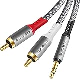 SUCESO Cinch auf Klinke Kabel 3,5mm Klinke auf 2 Chinch RCA Stecker 3.5mm Stereo Chinch...