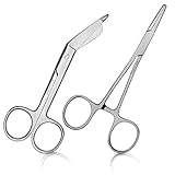 May Set aus 1x Erste-Hilfe Verbandschere 11,5 cm aus Edelstahl + 1x Klemme mit geradem...