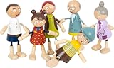 small foot Biegepuppen-Familie aus Holz, 6 Puppen, detailreich, flexibel und...