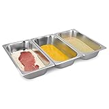 Navaris Panier-Set aus Edelstahl 3-teilig - 3X Schale zum Panieren 32,5 x 17,5 x 6,5 cm -...