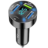 4-Port USB C Auto Ladegerät Zigarettenanzünder Adapter, 50W QC3.0,PD Schnellladegerät...
