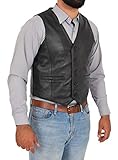 A1 FASHION GOODS Herren-Weste, Vollleder, Schwarz, traditionell, Smart Weste, King Size,...