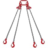 VEVOR 4-Strang Kettengehänge, 3 m Krankette mit Haken, G80 Forstkette, 5 Tonnen...