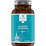 Hanföl Kapseln BIO 180 Kapseln vegan I Hanföl nativ und kaltgepresst mit Linolsäure I...