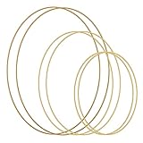 Metallringe, 6 Stück Gold Metallringe zum Basteln, 3 Größen Drahtringe, Stärke ca. 3...