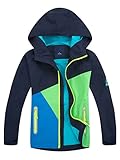 YOUNGSOUL Kinder Regenjacke mit Farbblock Mädchen Jungen Übergangsjacke Outdoorjacke Win...