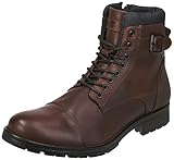 JACK & JONES Herren Jfwalbany Leather Brown Stone Biker Boots, Brown Stone, 44...