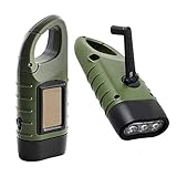 WOLAFOO 2er Pack kleine LED Taschenlampe Handkurbel Wiederaufladbare Solar Flashlight-60...