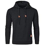 JustSun Herren Hoodie Kapuzenpullover Pullover Herren Karierter Jacquard Hooded...