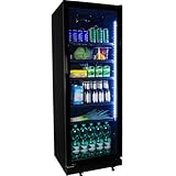 ZORRO Getränkekühlschrank ZKB 360 Liter schwarz Flaschenkühlschrank Kühlschrank mit...