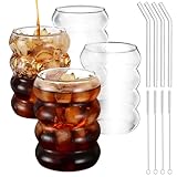 Maxentico 4 stück Latte Macchiato Gläser 350ml, Teegläser Glas Cappuccino,...