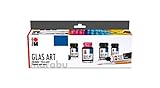 Marabu 1302000000088 - Glas Art Starter Set, brillante Glasfarbe mit feinem, fließendem...