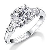 Ladylike Moissanite Verlobungsringe für Damen, 3 Steine, Farbe D, VVS1, Rundschliff,...