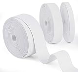 Agoer Gummiband Weiß 10mm 20mm 30mm Breit, 3 Stück Breites Gummiband Nähen...