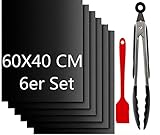 Vrent Grillmatte für gasgrill 60x40 6er Set,Backpapier Wiederverwendbar,BBQ...