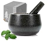 BERGART Mörser mit Stößel (Ø 13 cm) – Mörser und Stößel Set aus Granit...