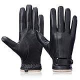 Grdnpro Herren Touchscreen Handschuhe aus echtem Leder Winter Lederhandschuhe Herren Dünn...