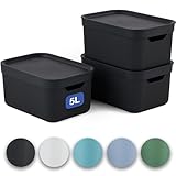 Jive Dekobox 3er-Set Aufbewahrungsbox 5l mit Deckel, Kunststoff (PP recycelt),...