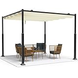 VOUNOT Pergola Pavillon 3x3m wasserdicht stabil Winterfest, Gartenpavillon Metall mit...