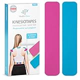 Health Press® Kinesiotapes - 30 Kinesiologie Tape Streifen Precut Blau + Rosa...