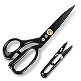 HIYATO Stoffschere Schneiderschere 23 cm Kit mit Fadenschneider - Profi Textilschere...