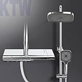 EMKE Duschsystem mit Thermostat Duschset Duschsäuleset mit Brausestange,...