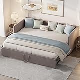 MISNODE Tagesbett Ausziehbar 90/180x200 cm, Schlafcouch Polsterbett Ausziehbar...