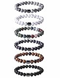 JeweBella 6 Stück 8MM Perlen Armband für Herren Damen Naturstein Armband...
