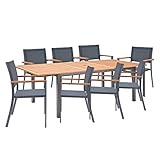 NATERIAL - Gartenmöbel Set 8 Personen - Gartentisch ORIS 180/240x100 cm -...