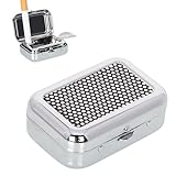 JDXun Aschenbecher, Edelstahl Taschen Aschenbecher, Quadratischer Aschenbecher...
