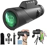 12x50 Zoom Monokular Teleskop Erwachsene, mit Smartphone Halter Stativ,Robuste...