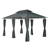 Mondeer Gartenpavillon 3x4m, Premium Pavillon Seitenwänden mit...