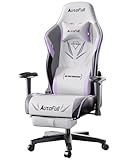 AutoFull Gaming Stuhl mit breiterem Sitzkissen Ergonomischer Gamer Stuhl mit Fußstütze,...