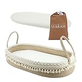 SEBRAM deluxe Wickelauflage, Baby Wickelkorb mit Reise-Wickelunterlage,...