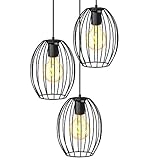 B.K.Licht - Pendelleuchte mit E27 Fassung, max. 60 Watt, Vintage, Hängeleuchte,...