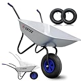 X-COTEC Schubkarre, Schubkarren Garten 65 Liter bis 150kg, Transportkarre mit...