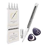 Pinturale Arts Set mit 4 Acrylmarkern, extra feine Spitze (0,07 mm), Weiß