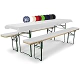 Beautissu 3tlg Bierzeltgarnitur Auflage Set 50cm Comfort XS – Gepolsterte Auflage für...