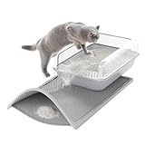 ASOBEAGE Katzenstreu-Matte: doppellagiges Wabendesign - erleichtert das Aufsammeln von...