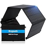 Bogseth 30W Solarpanel Faltbar 2 USB Anschluss Wasserdichtes Tragbares...