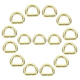 QUARKZMAN 15 Stück 0.5 x 0.4 Zoll Metall D Ringe Hellgold Geschweißte Ringe Verschlüsse...