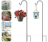 EMAGEREN 2 PCS Garten Schäferhaken 100cm/39 inch Hirtenhaken Metall Gartenstab mit Haken...
