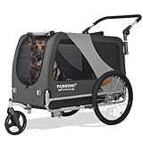 DOGGYHUT® Premium XL 2 in 1 Hundefahrradanhänger & Jogger 23-45 kg Fahrradanhänger für...