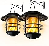 FLOWood Solarlampen für Außen Garten,Glas und Metall IP65 Wasserdicht, Flackernde...
