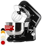 Klarstein Küchenmaschine, Knetmaschine mit 5L Schüssel, 2000W Profi Küchenmaschine mit...