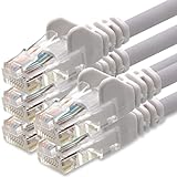 1aTTack.de Netzwerkkabel Cat.6 - weiß - 5X - 5m - (Set) - CAT6 Ethernet Kabel Lankabel...