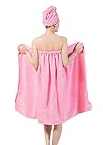 Damen Saunakilt Sauna Kilt Handtuch, Spa Bademantel Set Badetuch mit Haartrockentuch,...