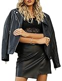 Giolshon Damen Lederjacke Kunstleder Bikerjacke Frühling Herbst Beiläufig...