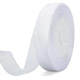 jijAcraft Organzaband Weiß, 45M Organza Schleifenband Dekoband, 20mm...